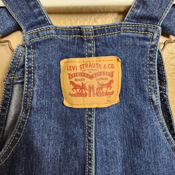 Levi's Kids Dark Wash Denim Bib Shortalls-Size 5 - Picture 5 of 11